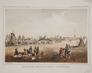 Fort Union a distribuce zboží assiniboinům od American School
