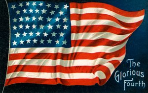 Americká vlajka čtvrtého července od American School