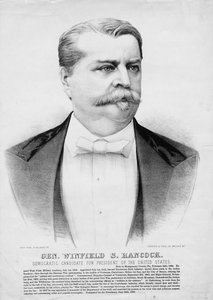 Gen. Winfield S. Hancock: Demokratický kandidát na prezidenta Spojených států, hospoda. od Currier & Ives, kolem roku 1880 od American School