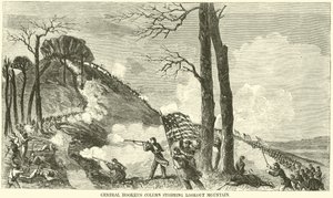 Sloupec General Hookers útočící na Lookout Mountain, listopad 1863 od American School
