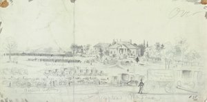 Celkový pohled na závěr bitvy, ze Sketchbooků občanské války od American School