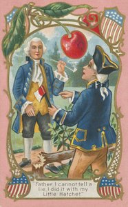 George Washington se přiznává svému otci (barevné lito) od American School
