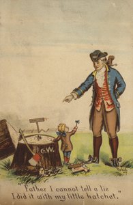 George Washington se přiznává svému otci od American School