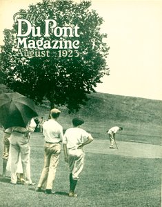 Golf, přední strana časopisu DuPont Magazine, srpen 1923 od American School