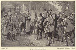 Příjezd guvernéra Cartereta (litografie) od American School