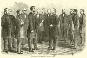 Grant obdrží své pověření jako generálporučík, květen 1864 od American School