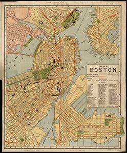 Průvodce mapa Bostonu od American School