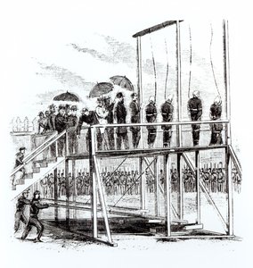 Pověšení spiklenců atentátu na Lincolna, 7. července 1865 od American School