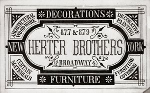 Herter Brothers, Decorations, Furniture, 877 & 879 Broadway, New York (litho [obchodní karta]) od American School