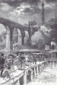 High Bridge přes řeku Harlem, která vede sladkou vodu z Westchester County do nádrže Central Park od American School