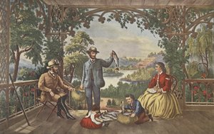 Home From The Brook, The Lucky Fisherman, hospoda. 1867, Currier & Ives od American School