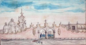 Huamantla, Mexiko (akvarel na papíře) od American School