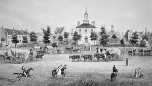 Independence, Missouri, c.1850 (rytina) od American School