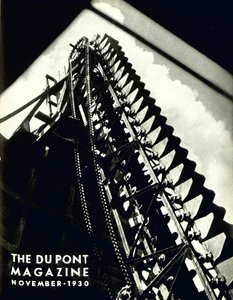 Průmyslové stroje, přední strana časopisu DuPont, listopad 1930 od American School
