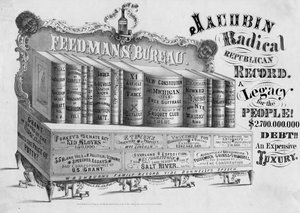 Jakobínský radikální republikánský rekord: dědictví pro lidi!: dluh 2 700 000 000 $!!: drahý luxus, vydal Joseph Godfrey, Michigan, 1868