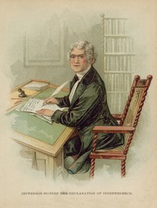 Jefferson při podpisu Deklarace nezávislosti od American School