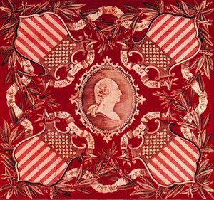 Šátek s medailonovým profilovým portrétem George Washingtona od American School
