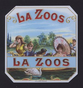 La Zoos, etiketa doutníků (chromolitho) od American School