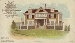 Velký rodinný dům, reklama na malování domu od American School