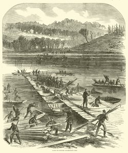 Položení pontonů pro sbor Sedgwicks, duben 1863 od American School