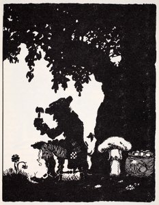Skřítek, ze Světového průvodce po gnómech, vílách, elfech a dalších lidech od Thomase Keightleyho (1789-1872) Vydáno 1880, (BW Engraving) od American School
