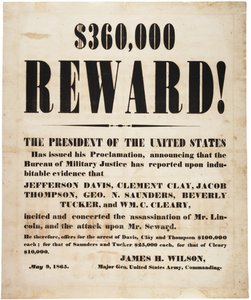 Odměna za atentát na Lincolna, 9. května 1865