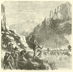 Longstreetovi ostrostřelci útočící na federální vlak nad Chattanoogou, říjen 1863 od American School