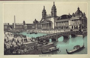 Machinery Hall na světové kolumbijské výstavě v Chicagu, z průvodce expozicí od American School