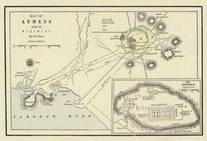 Mapa Athén a jejich okolí; Akropole