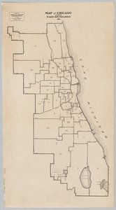 Mapa Chicaga zobrazující hranice Ward od American School