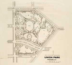 Mapa Union Park, Chicago, Illinois od American School
