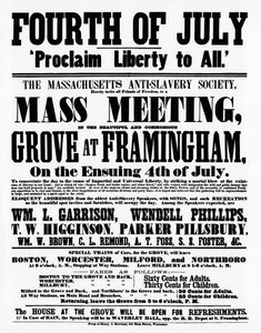 Plakát Massachusetts Anti-Slavery Society hlásající Liberty to All na Den nezávislosti, 1859 (tisk)