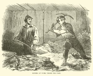 Horníci při práci pod pevností, červen 1863 od American School