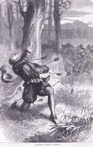 Vražda Whiteova asistenta, ilustrace z Cassellovy hospody Historie Spojených států. od Pettera & Galpina kolem roku 1890 od American School