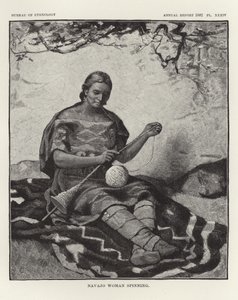 Navajo žena předení od American School