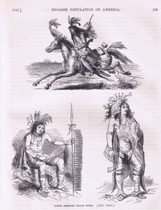 Typy severoamerických indiánů (1640), ilustrace z Cassells History of the United States pub. od Pettera & Galpina kolem roku 1890 od American School