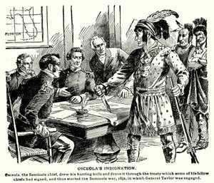 Osceolovo rozhořčení (litografie) od American School