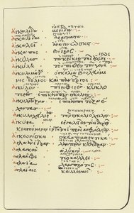 Stránka z Glossaire Hesychius od American School