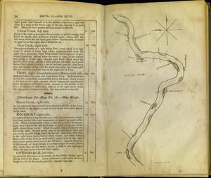 Stránky z The Western Pilot..., Samuel Cummings, publikoval G. Conclin, Cincinnati, 1847