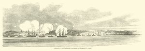 Průjezd Vicksburg Batteries flotilou Farraguts, červen 1862 od American School