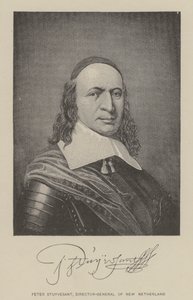 Peter Stuyvesant, generální ředitel Nového Nizozemí (litografie) od American School