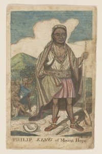Phillip, King of Mount Hope, hospoda. 1772 (ručně kolorovaná rytina) od American School