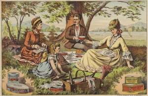 Piknik u vody s rybími konzervami od American School