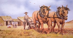 Průkopník farmář (barva lito) od American School