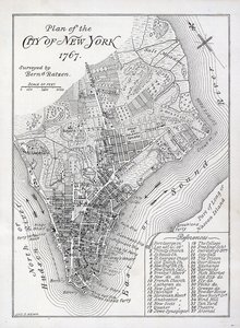 Plán města New York v roce 1767 (litho) od American School