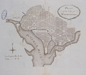 Plán města Washington, jak byl původně stanoven v roce 1793 od American School
