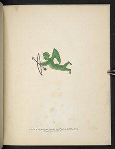 Talíř 15. Zelená figurka Amora.  Spectropia; nebo, Překvapivé spektrální iluze ukazující duchy všude a jakékoliv barvy atd. ser. 1.  J.H. Hnědý  1864 od American School
