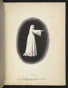 Talíř 3. Duch v bílém.  Spectropia; nebo, Překvapivé spektrální iluze ukazující duchy všude a jakékoliv barvy atd. ser. 1.  J.H. Hnědý  1864 od American School