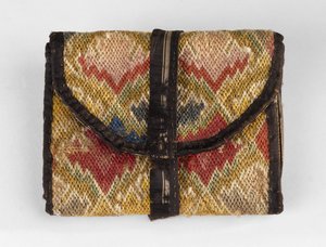 Pocketbook, c. 1750-1800 (vlna, len, hedvábí a ztuha) od American School