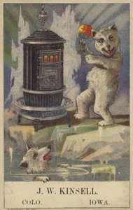 Lední medvěd tančící u kamen (chromolitho) od American School
